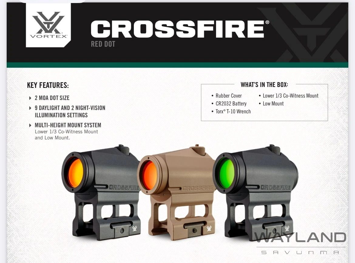 Vortex Crossfire Tan FDE 2 MOA Red Dot görseli 5